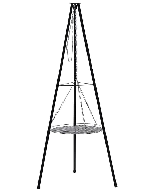 Grill Svart Stål Grillrist Klassisk Design Metallstativ