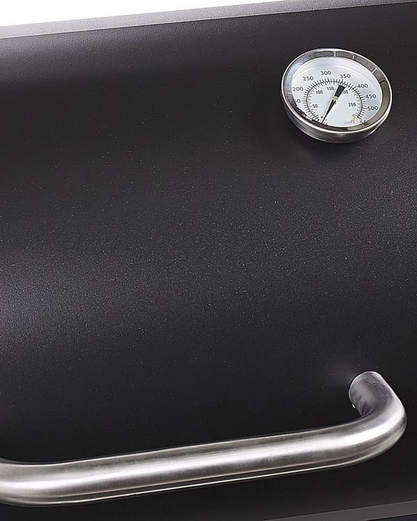 Kull BBQ Grill Svart Stål med lokk Hjul Matlagringsrist Hylle
