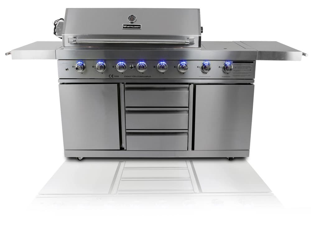 Stor rostfri gasolgrill med varmluftsfunktion - New Orleans