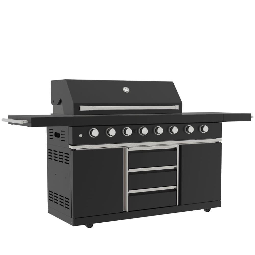 Stor rostfri gasolgrill med varmluftsfunktion - New Orleans Blackline
