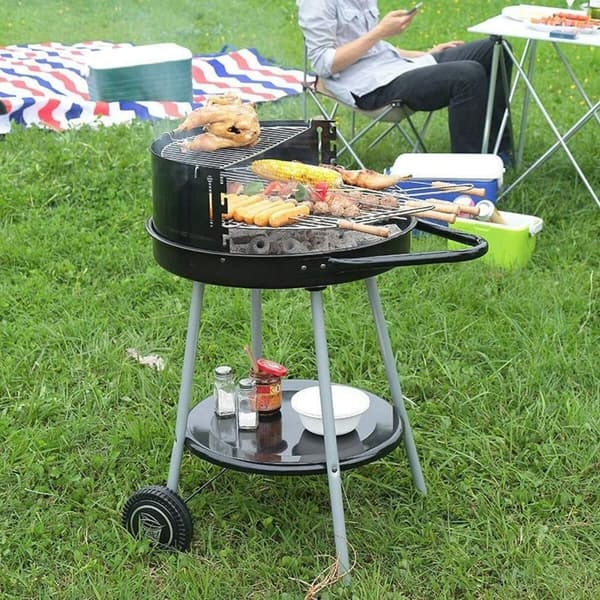 Kulgrill med hjul Grill Sort Ø 51 cm