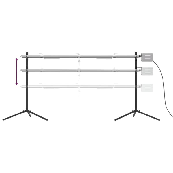 vidaXL Automaattinen grillivarras ruostumaton teräs 150x46,5x82,5 cm