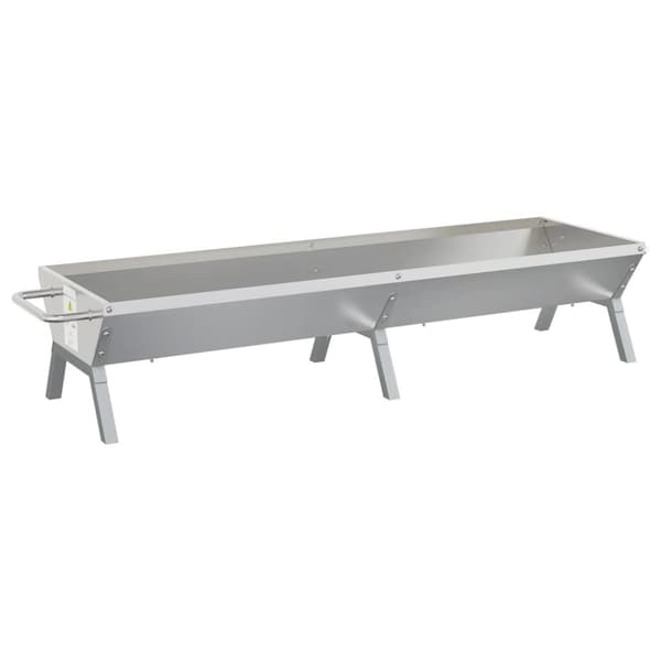 vidaXL Grillialusta hopea 158x42x31 cm ruostumaton teräs