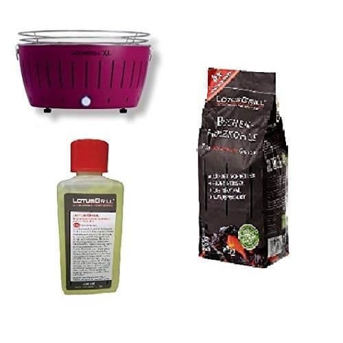 LotusGrill - NY MODELL 2019 - XL LILAC grill med batterier och USB-strömkabel + kol och bränsle