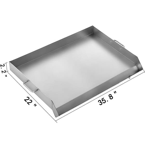 Ruostumaton Teräsgrilli Parilataso - Suuri Pinta-ala, Kahvat & Viemärireikä