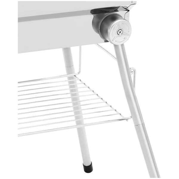 Royal Catering Kolgrill - med hylla och vikbar grill - 53x26 cm - rostfritt stål / galvaniserat stål - Royal Catering