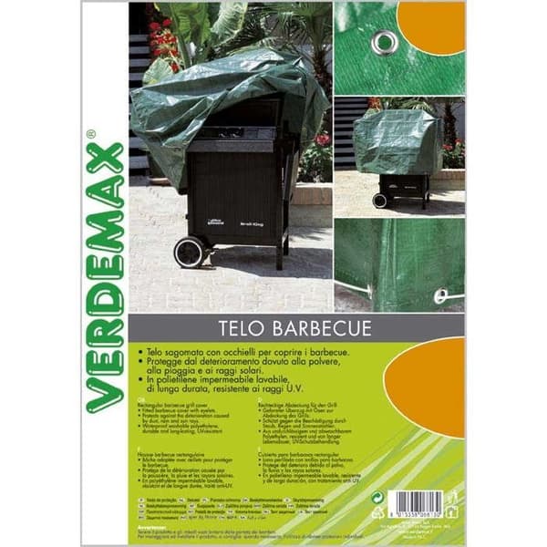 VERDEMAX TELO COPERTURA GRILL 75X125X75 CM ACCESSORI PROTEZIONE BBQ