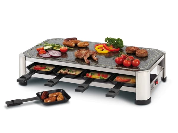 Fritel - SG 2180 Stone Raclette Grill Svart, Krom, Rostfritt stål