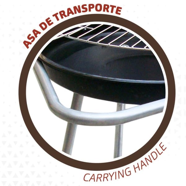 Kulgrill med hjul Aktive Emaljeret metal 51 x 82 x 51 cm Sort