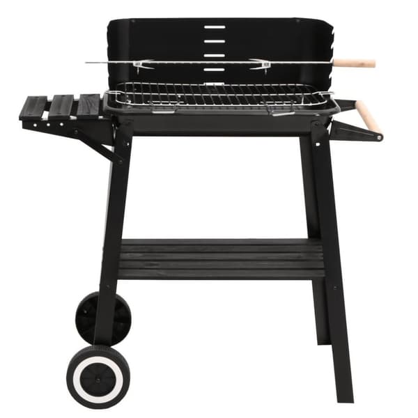 vidaXL kulgrill med hjul stål sort
