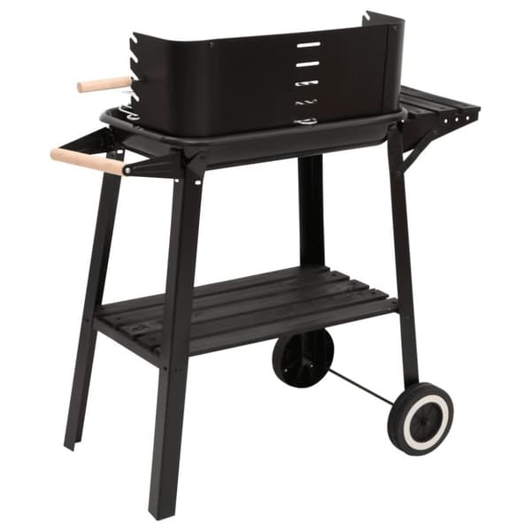 vidaXL kulgrill med hjul stål sort