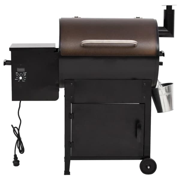 vidaXL Pelletsgrill med skorsten svart 104 cm järn