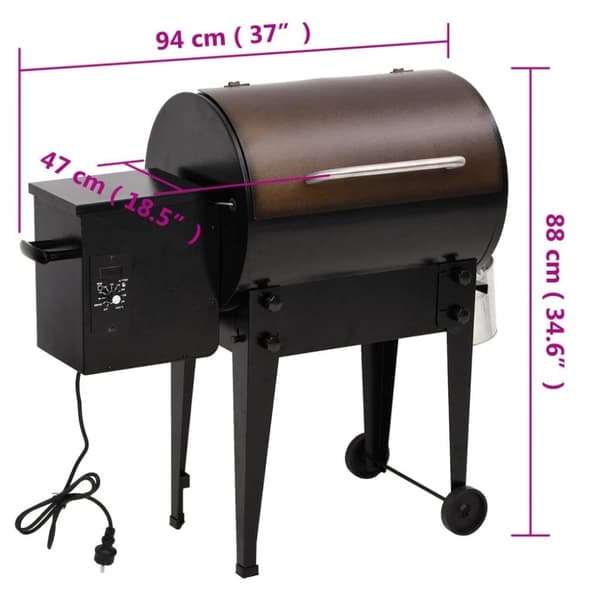 vidaXL Pelletsgrill svart 94 cm järn