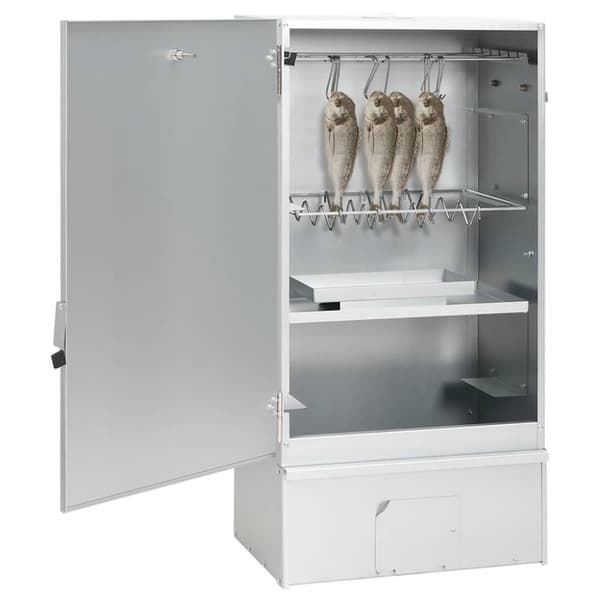 vidaXL Röktunna och grill med träflis 44,5x29x83 cm galvaniserat stål