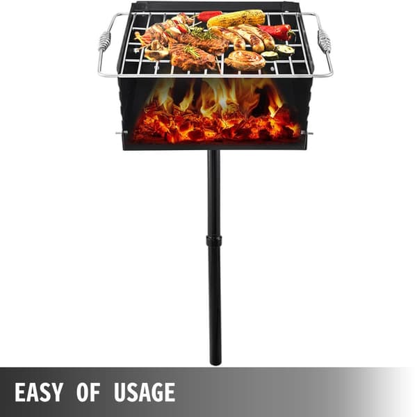 16x16 tum parkstil utomhus BBQ-grill, justerbar höjd, 360° vridbar, genomtänkt design, lätt att använda, bred applikation