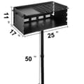 Miniatyrbild 6 av 6: 25x17 tum parkstil utomhus BBQ-grill, justerbar höjd, 360° vridbar, genomtänkt design, lätt att använda, bred applikation