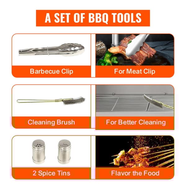 2-i-1 BBQ spettgrill med 50W 4rpm motor, vindruta och kompletta tillbehör, 60kg lastkapacitet, 4 justerbar höjd, 2 sätt att rotera