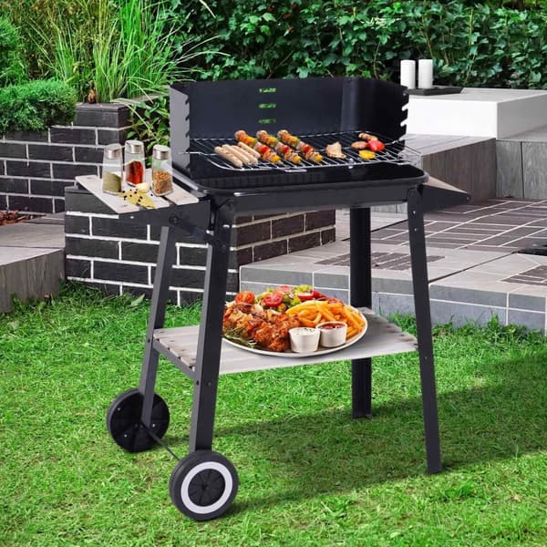 Rootz Grillvogn - Sort - Metal, Krydsfiner, Porcelæn - 32,68 cm x 17,72 cm x 34,25 cm