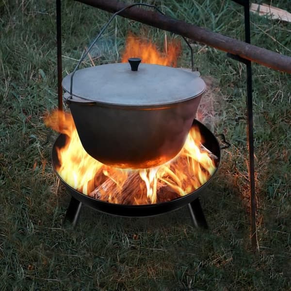 Trädgårdsbrasa XMTECH - Ø80x35cm - Järn - Svart