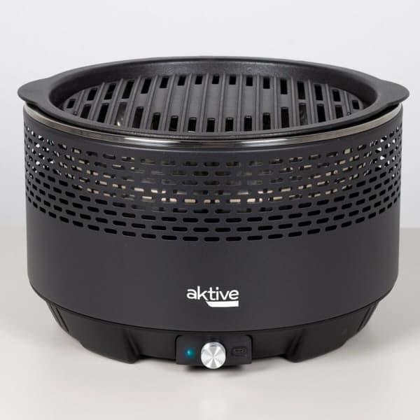 Havegrill Transportabel Aktive Cirkulær Uden røg Sort Rustfrit stål Jern 34 x 21,5 x 34 cm