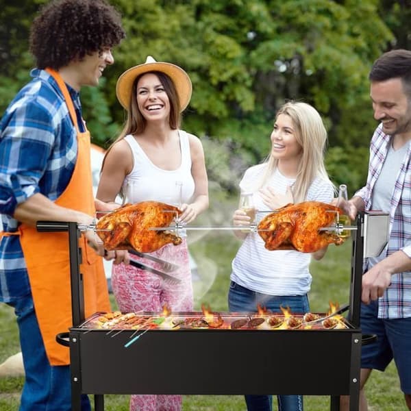 Elektrisk Rotisserie Grill - XMTECH - 107cm - 304 Rostfritt stål - 10 kg - 4 köttplockar