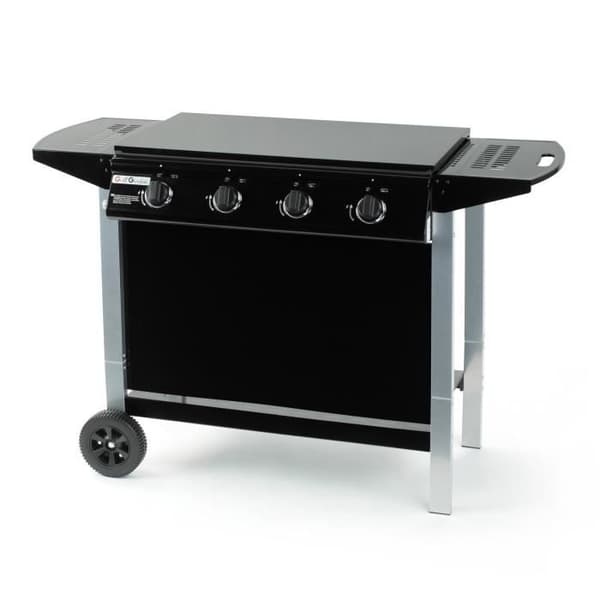 Gas Skäggcue - Grillplatta GARDEN - Svart &amp; Grå - 4 brännare med lock
