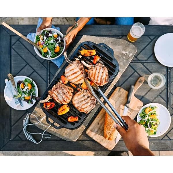 Gjutjärnsgrill med matlagningsgaller - Lodge - Hibachi Style - Träkol - Tillverkad i USA