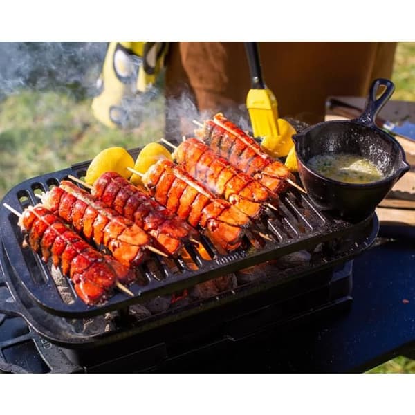 Lodge - Grill i gjutjärn med grillraster - Kompakt - Hibachi-stil - Kolgrill - Tillverkad i USA - 49x24x19cm