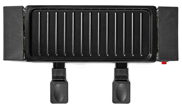NEDIS gurmánský raclette gril/ obdélníkový/ grilovací deska 23 x 10 cm/ pro 2 osoby/ špachtle/ nepřilnavý povrch/ černý