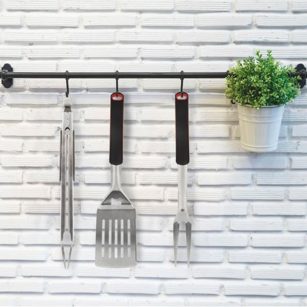 Set med Redskap för Barbecue Aktive 3 Delar Grill Rostfritt stål 9 x 41 x 5 cm (4 antal)
