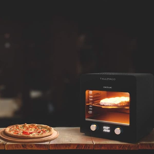 Cecotec High-power grill that reaches temperatures of up to 850 ºC, with timer, adjustable temperature, adjustable height and cast iron-grill, stainl