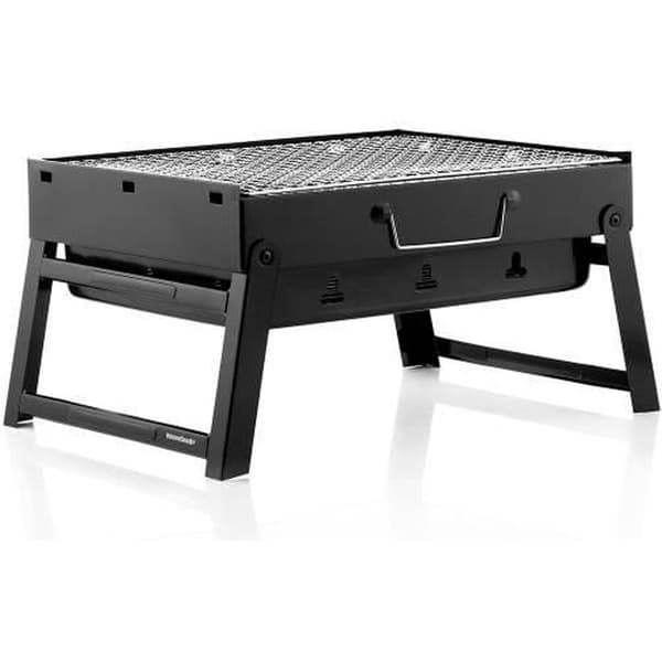 InnovaGoods® Bärbar kolgrill, grill, enkel och bekväm förflyttning, järnmaterial (svart).