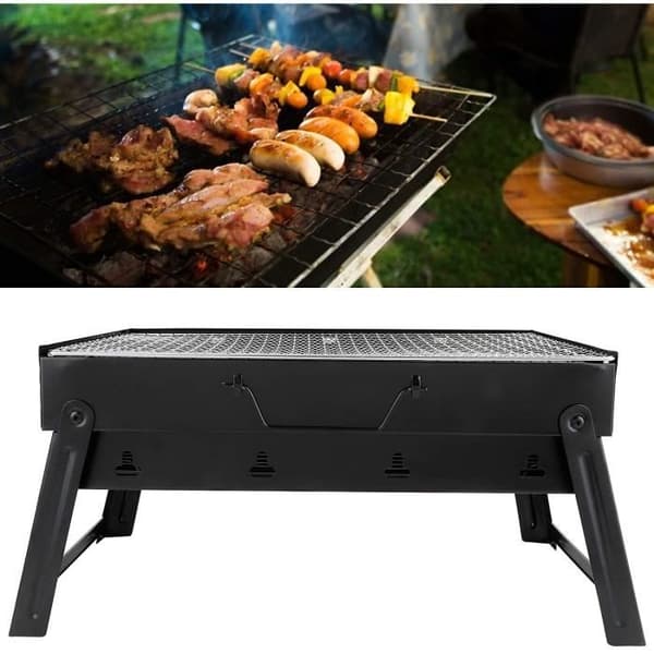 Kolgrill, Bärbar hopfällbar BBQ Grill Rostfritt stål Kababgrill Campinggrill Bordsgrill M Size Grill