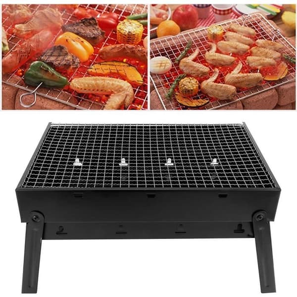 Kolgrill, Bärbar hopfällbar BBQ Grill Rostfritt stål Kababgrill Campinggrill Bordsgrill M Size Grill
