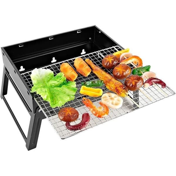SunJas BBQ Charcoal Ugn Bärbar Heavy Duty Vikbar Charcoal BBQ 3251