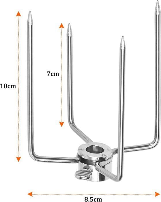 LZQ rostfritt stål elektriskt grillspett 220-240 V - 4 spindlar, 107 cm - för grill och grill