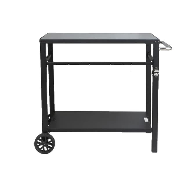 Spisevognsvogn, dobbelt-hylde design, foldbar og flytbar, 85X55cm stål 85X55cm  Iron