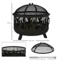 Miniatyrbild 3 av 9: Rootz Grillställ - Eldskål - Inklusive gnistskydd - Eldgrop - 1 Poker - Praktisk Grill - 2-i-1 Design - Stål - Svart - Ø61 x 55H cm