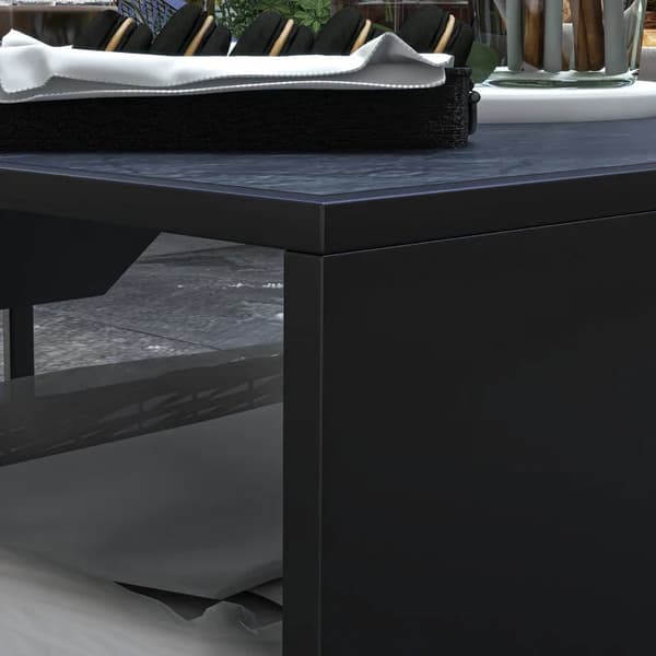 Rootz BBQ Grill - 4 hovedbrændere - Sidekroge - 1 varmeplade - Sidebord - Bundhylde - Krydderihylde - Galvaniseret stål - Rustfrit stål - Sort-sølv -