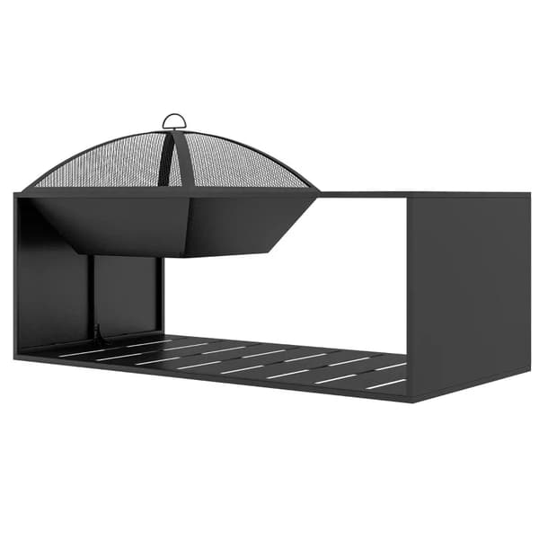 Rootz BBQ Grill - 4 hovedbrændere - Sidekroge - 1 varmeplade - Sidebord - Bundhylde - Krydderihylde - Galvaniseret stål - Rustfrit stål - Sort-sølv -