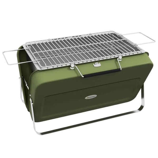 Rootz-hiiligrilli - Grilliteline - Hiilikaukalo - Tuhkakuppi - Metallikotelo - Metalli - Ruostumaton teräs - Vihreä - 47L x 30W x 28K cm
