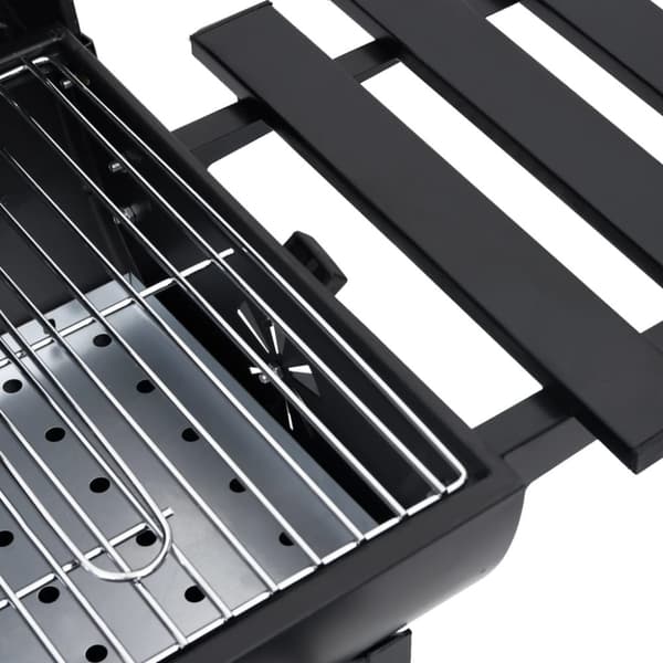vidaXL tøndegrill med hjul og hylder 115x85x95 cm stål sort -  Grill