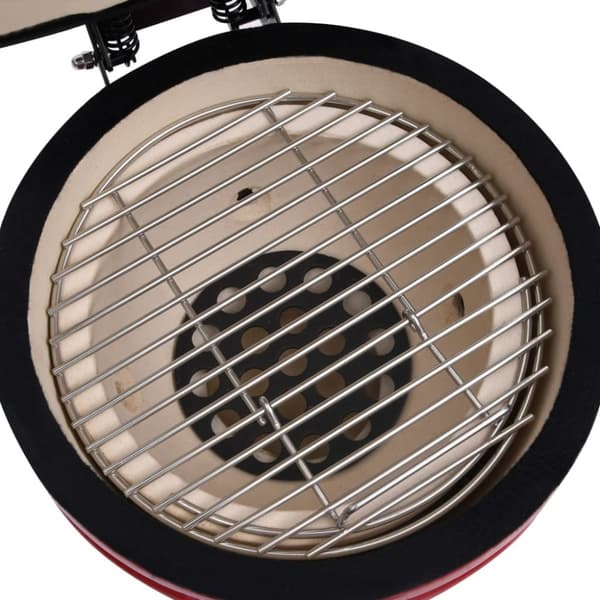 vidaXL Kamado 2-in-1 grilli/savustin keramiikka 56 cm punainen -  Ulkogrillit