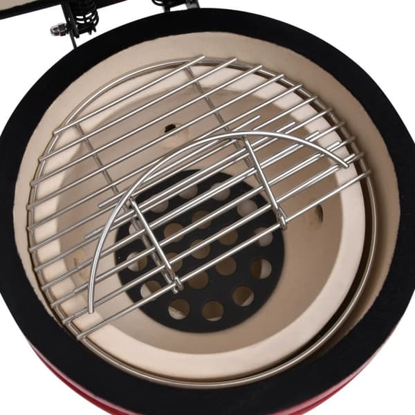vidaXL Kamado 2-in-1 grilli/savustin keramiikka 56 cm punainen -  Ulkogrillit