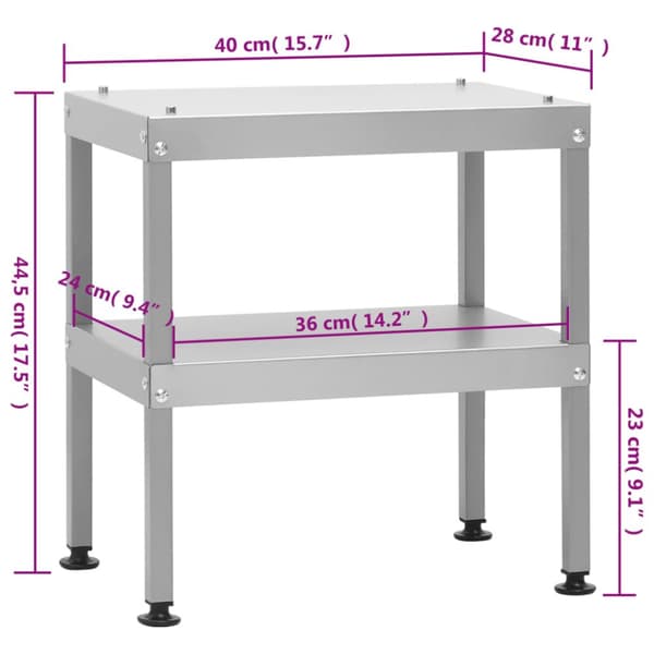 vidaXL Pöytä savustinuunille 40x28x44,5 cm galvanoitu teräs -  Ulkogrillit
