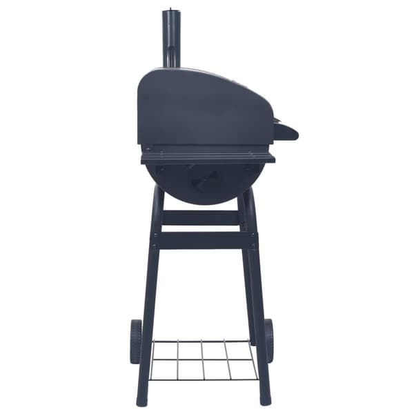 vidaXL Kolgrill/rökargrill med nedre hylla svart -  Utomhusgrillar
