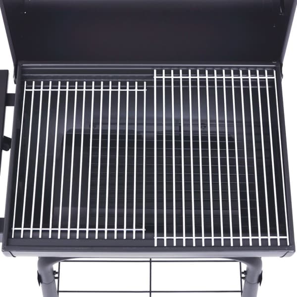 vidaXL Kolgrill/rökargrill med nedre hylla svart -  Utomhusgrillar