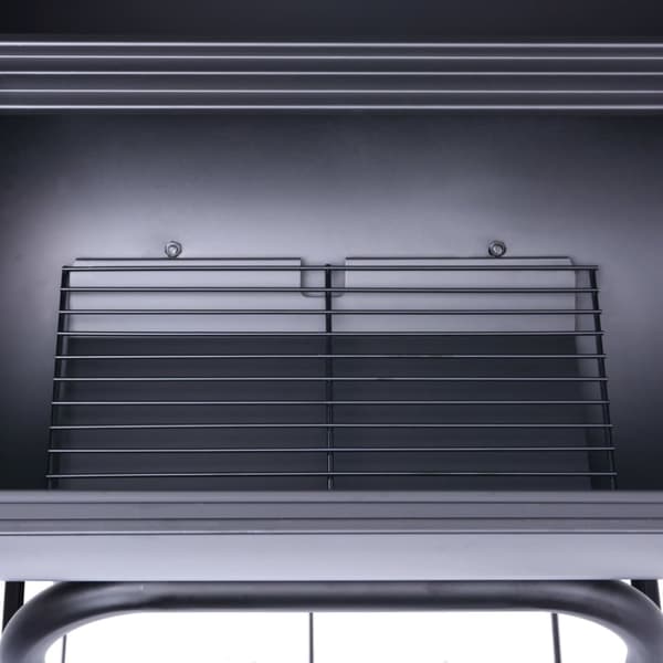 vidaXL Kolgrill/rökargrill med nedre hylla svart -  Utomhusgrillar