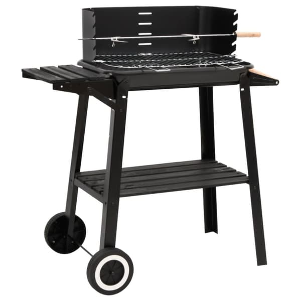 The Living Store kulgrill med hjul stål sort -  Grill