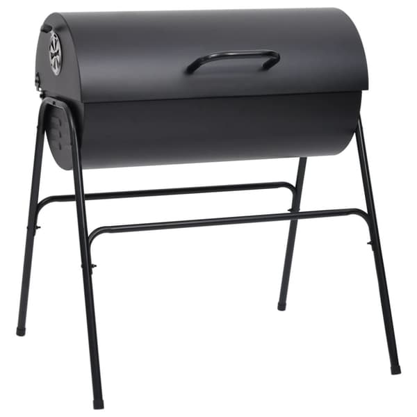 The Living Store Grilltunna med 2 grillgaller svart 80x95x90 cm stål -  Utomhusgrillar